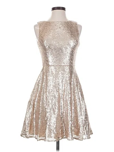 Pre-owned Aidan Mattox Cocktail Dress In Silver