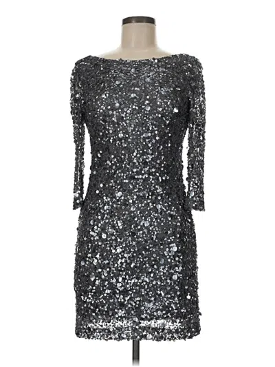 Pre-owned Aidan Mattox Cocktail Dress In Silver