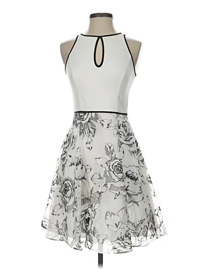Pre-owned Aidan Mattox Cocktail Dress In Silver