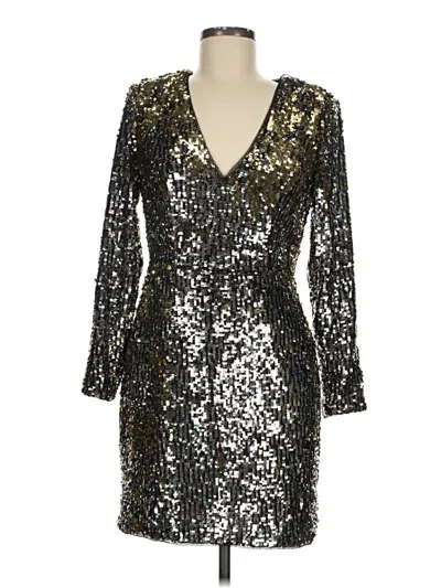 Pre-owned Aidan Mattox Cocktail Dress In Silver