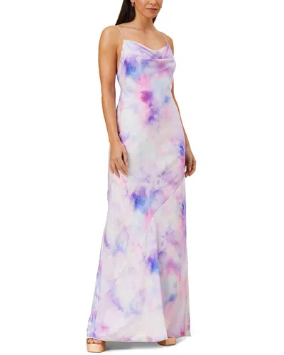 Aidan Mattox Cowl Neck Bias Gown In Pink
