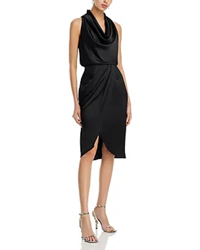 Aidan Mattox Women's Cowl-neck Cocktail Dress In Black