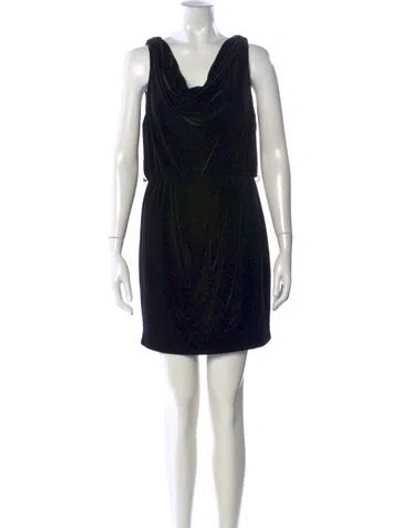 Pre-owned Aidan Mattox Cowl Neck Mini Dress In Black