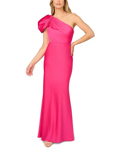 Aidan Mattox Women's Satin One-shoulder Mermaid Gown In Pink