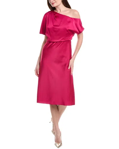 Aidan Mattox Crepe Back Satin Midi Dress In Pink