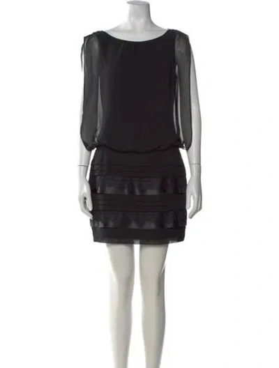 Pre-owned Aidan Mattox Crew Neck Mini Dress W/ Tags In Black