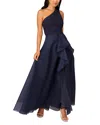 Aidan Mattox Draped Ball Gown In Twilght