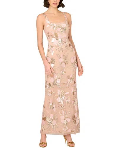 Aidan Mattox Embellished Maxi Dress In Neutral