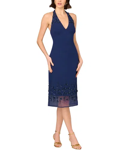 Aidan Mattox Embellished Midi Dress In Blue
