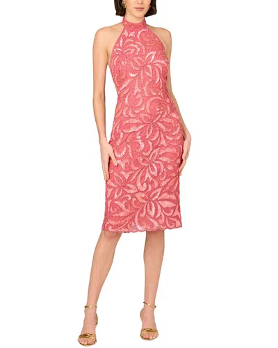 Aidan Mattox Embellished Midi Dress In Pink