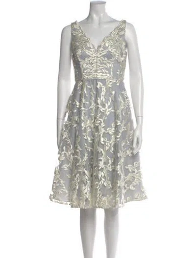 Pre-owned Aidan Mattox Floral Print Knee-length Dress In Multi