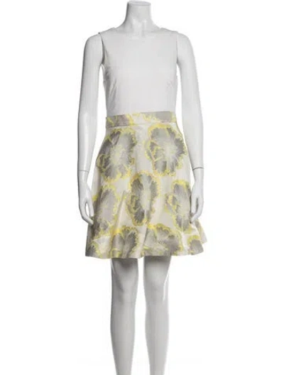 Pre-owned Aidan Mattox Floral Print Mini Dress In Multi