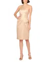 Aidan Mattox Foiled Mikado Dress In Light Gold