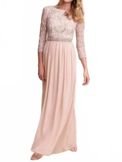 Aidan Mattox Formal Maxi Dress In Cream In Pink
