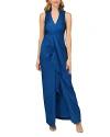 Aidan Mattox Women's Ruffle Satin Column Gown In Deep Ocean