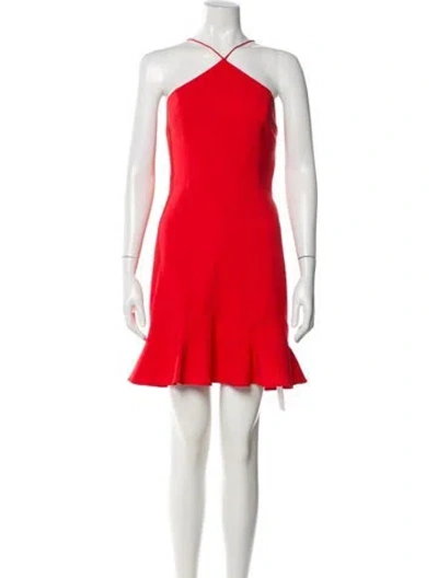 Pre-owned Aidan Mattox Halterneck Mini Dress W/ Tags In Pink