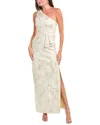 Aidan Mattox Jacquard Column Dress In White