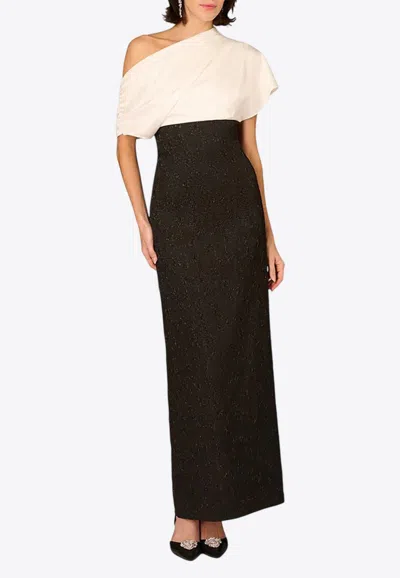 Aidan Mattox Jacquard Maxi Dress In Multi