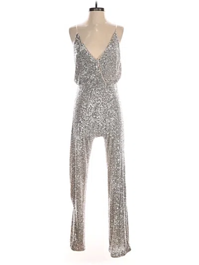 Pre-owned Aidan Mattox Jumpsuit In Silver