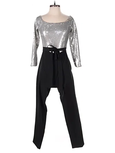 Pre-owned Aidan Mattox Jumpsuit In Silver