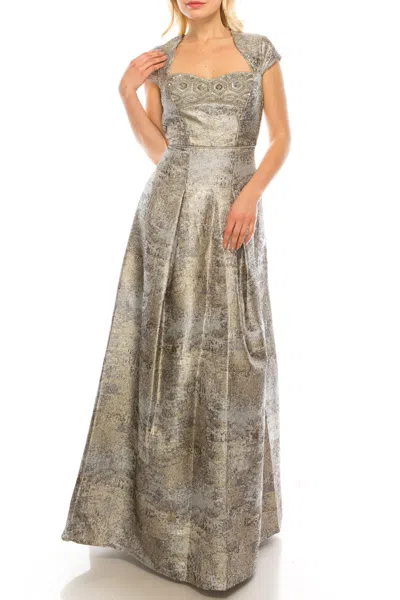 Aidan Mattox Long Formal Beaded Dress Md1e202411 In Silver