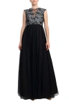 Aidan Mattox Md1e201984 A Line Long Formal Evening Dress In Black