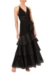 Aidan Mattox Md1e202177 Long Ruffle Formal Prom Dress In Black