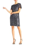 Aidan Mattox Md1e204348 Short Cocktail Fitted Dress In Gray