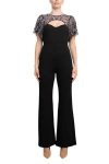 Aidan Mattox Md1e204775 Beaded Long Formal Jumpsuit In Black