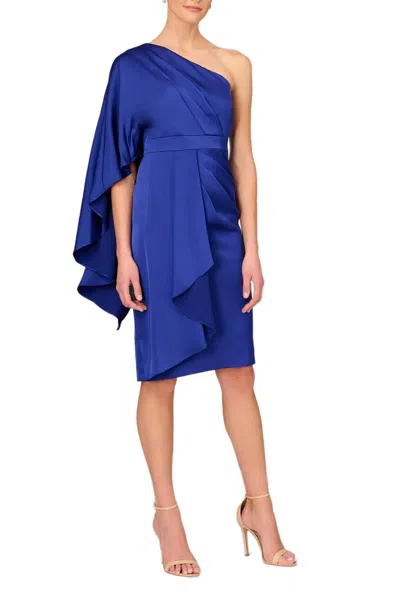 Aidan Mattox Md1e206840 Short Fitted Cocktail Dress In Blue