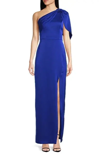 Aidan Mattox Md1e208352 One Shoulder Long Formal Dress In Blue