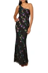 Aidan Mattox Md1e209115 Beaded Long Formal Mermaid Evening Dress In Black