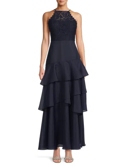 Aidan Mattox Md1e209518 Halter Long Formal Dress In Black