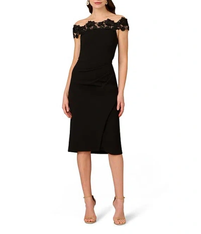 Aidan Mattox Md1e209531 Short Off Shoulder Cocktail  Dress In Black