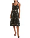 Aidan Mattox Midi Dress In Black
