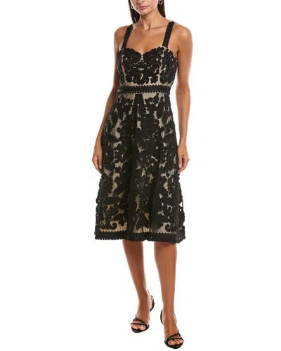 Aidan Mattox Midi Dress In Black