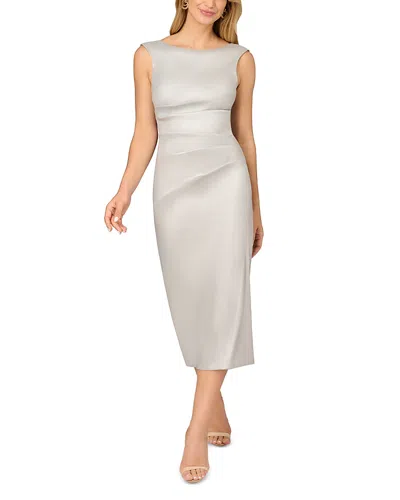 Aidan Mattox Mikado Foiled Midi Dress In Blue