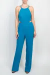 Aidan Mattox Mn1e204053 Long Fitted Formal Jumpsuit In Blue