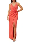 Aidan Mattox Mn1e207351 Long Formal Fitted Slit Prom Dress In Red