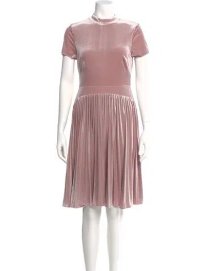 Pre-owned Aidan Mattox Mock Neck Knee-length Dress In Pink
