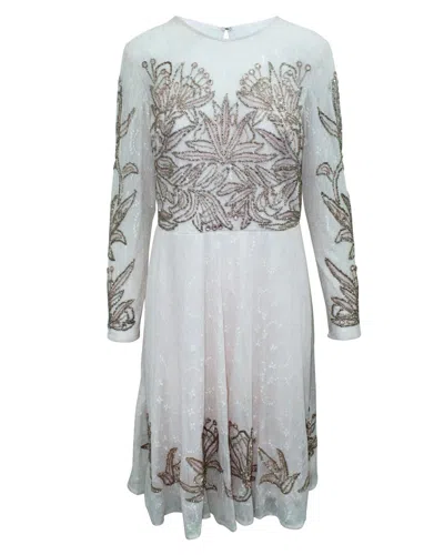 Aidan Mattox Multicolor Silk Cocktail Women's Dress In Blue