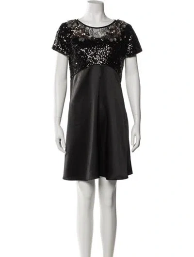 Pre-owned Aidan Mattox Nylon Knee-length Dress In Black