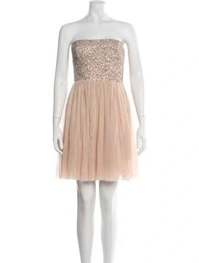 Pre-owned Aidan Mattox Nylon Mini Dress In Neutral