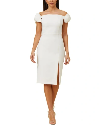 Aidan Mattox Off Shoulder Sheath Dress In White