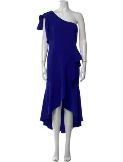Pre-owned Aidan Mattox One-shoulder Midi Length Dress W/ Tags In Blue