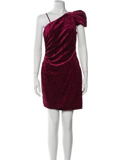 Pre-owned Aidan Mattox One-shoulder Mini Dress In Red