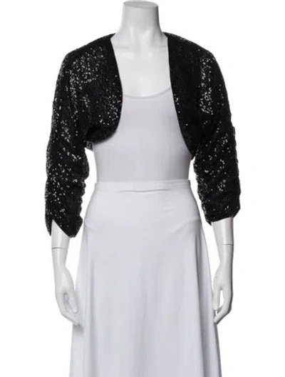 Pre-owned Aidan Mattox Patterned Evening Jacket In Grey