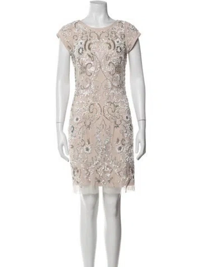 Pre-owned Aidan Mattox Patterned Mini Dress In Multi