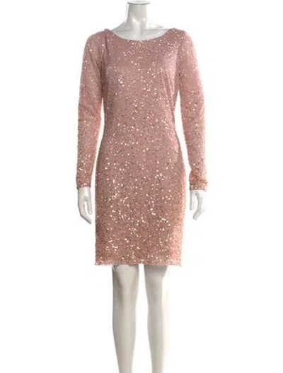 Pre-owned Aidan Mattox Patterned Mini Dress In Neutral