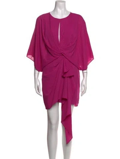 Pre-owned Aidan Mattox Patterned Mini Dress In Pink